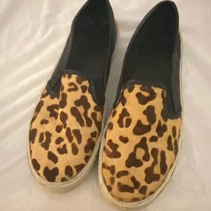 Cheetah print slide on shoes